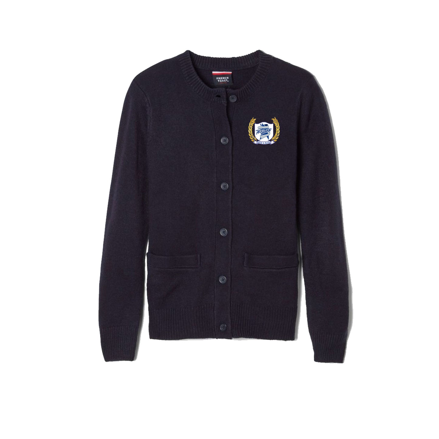 Girls Long Sleeve Anti-Pill Crewneck Cardigan-DGB