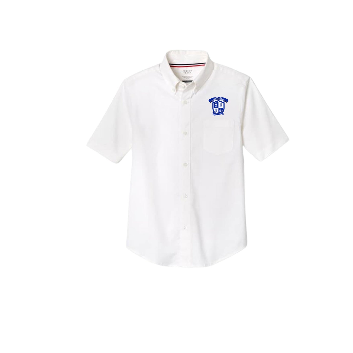 Boys White Short Sleeve Oxford White-BES