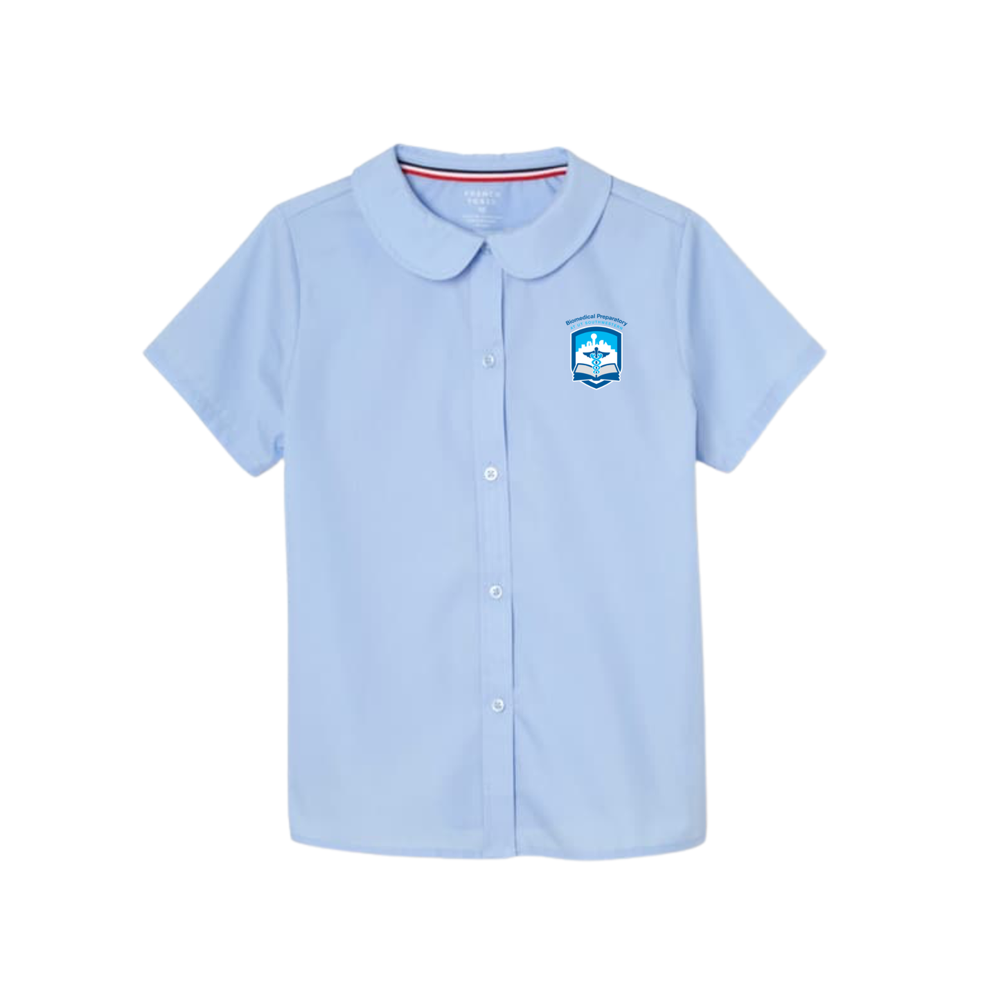 Girls Short Sleeve Peter Pan Collar Blouse-BIO
