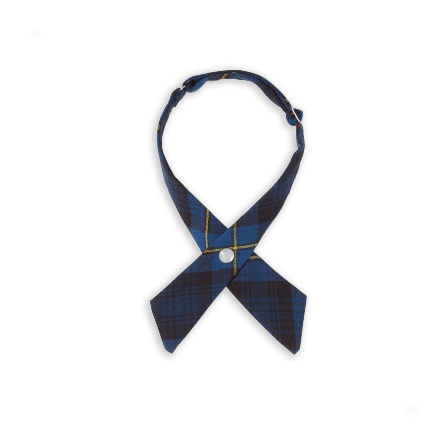 Girls Plaid Cross Tie-Blue Red