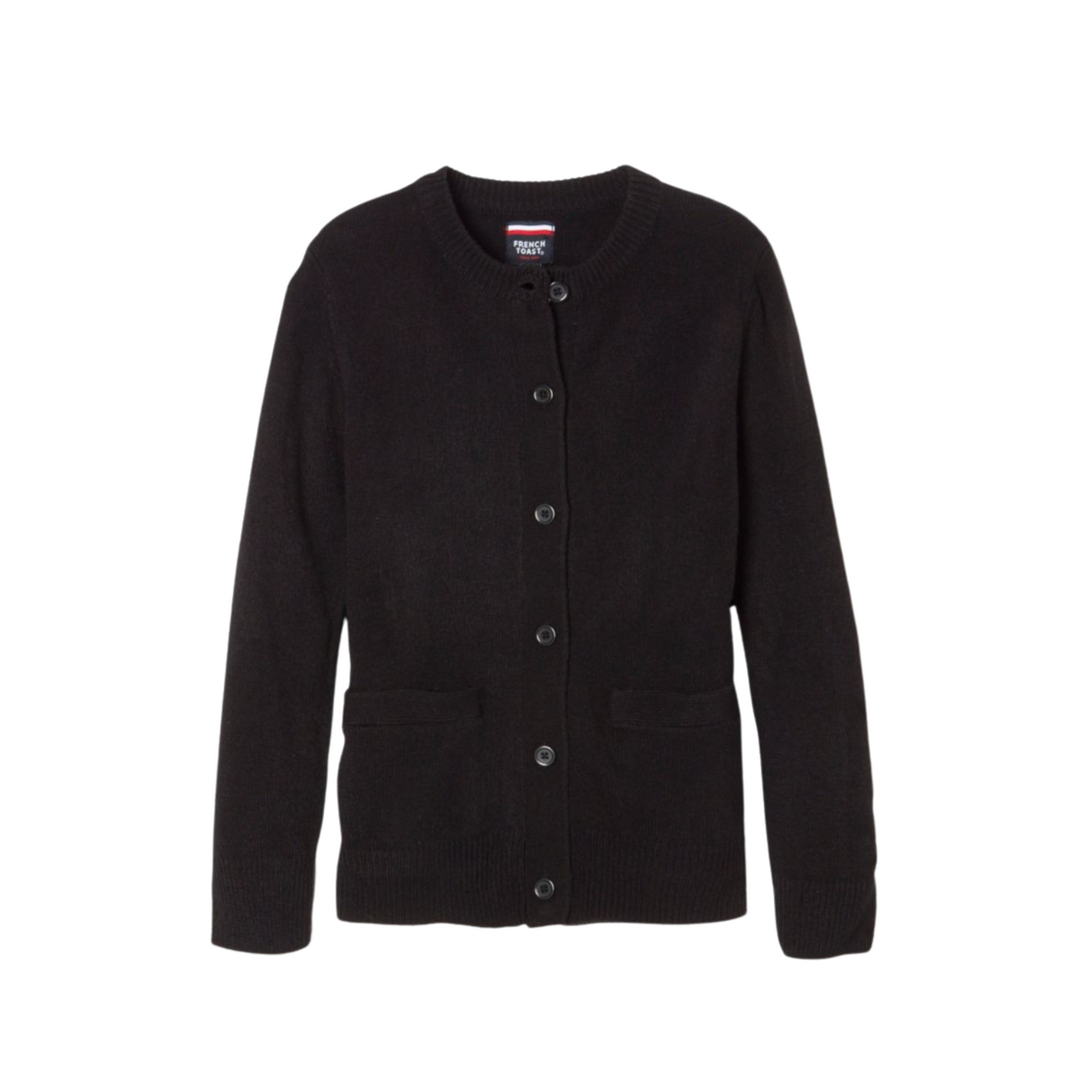 Girls Long Sleeve Anti-Pill Crewneck Cardigan