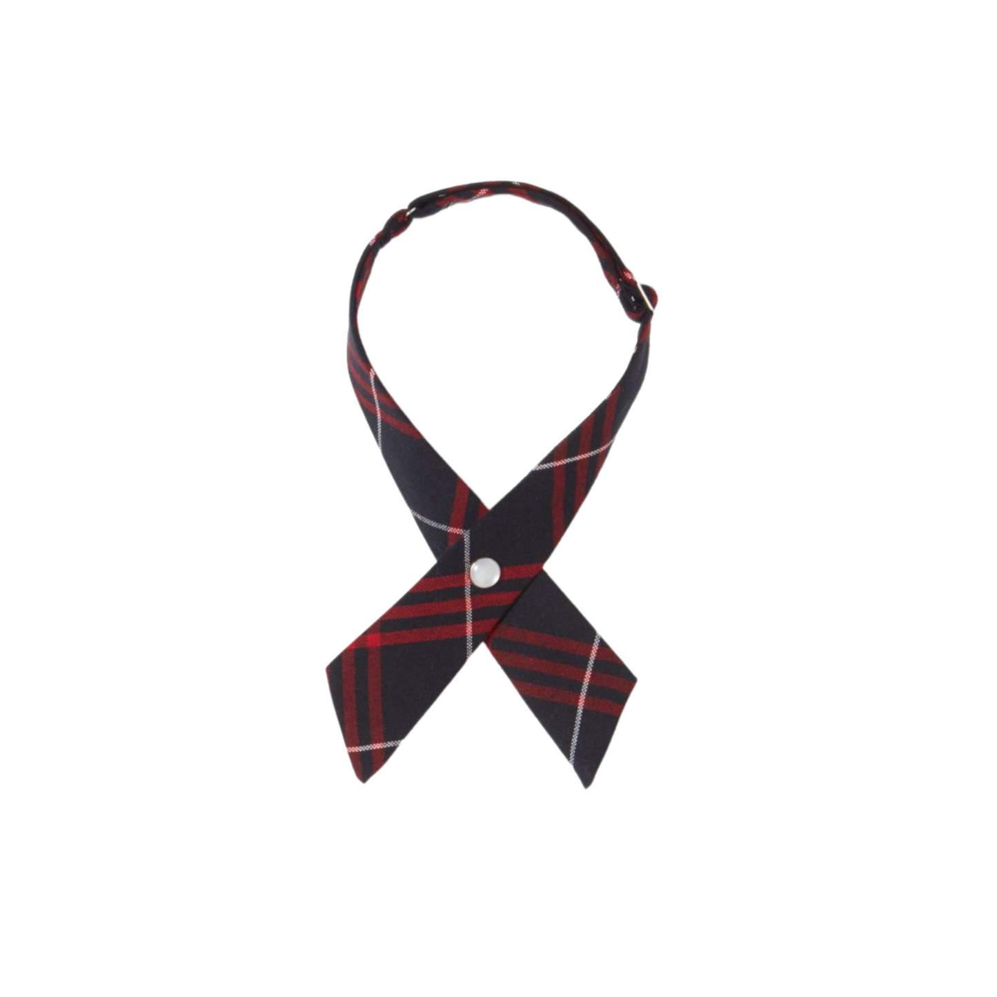 Girls Plaid Cross Tie Navy/Red