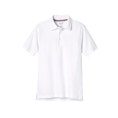 Boys Short Sleeve Cotton Polo-WHI