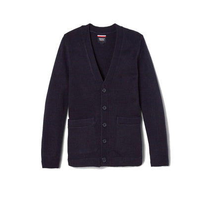 Boys V-Neck Cardigan Sweater Navy-OKE