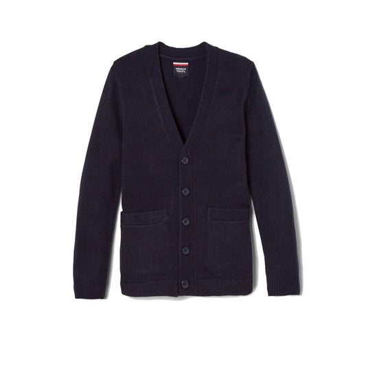 Boys V-Neck Cardigan Sweater Navy-OKE