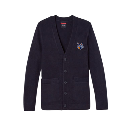 Boys V-Neck Cardigan Sweater Navy-ASE