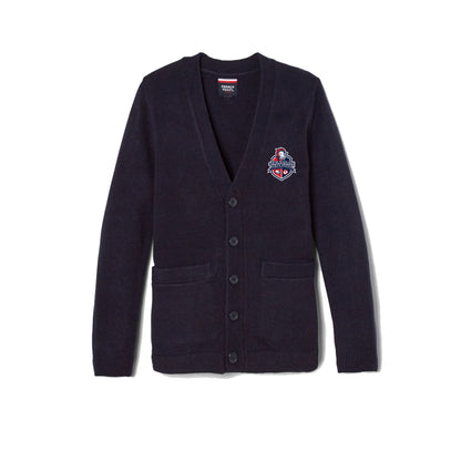 Boys V-Neck Cardigan Sweater Navy-OKE