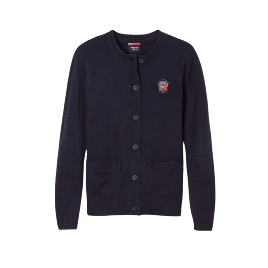 Girls Long Sleeve Crewneck Cardigan-MTT