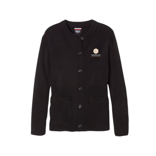 Girls Long Sleeve Crewneck Cardigan-HWL
