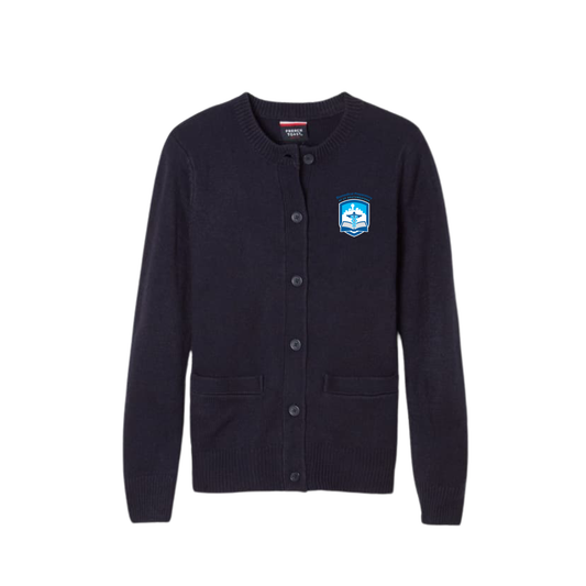 Girls Long Sleeve Crewneck Cardigan-BIO