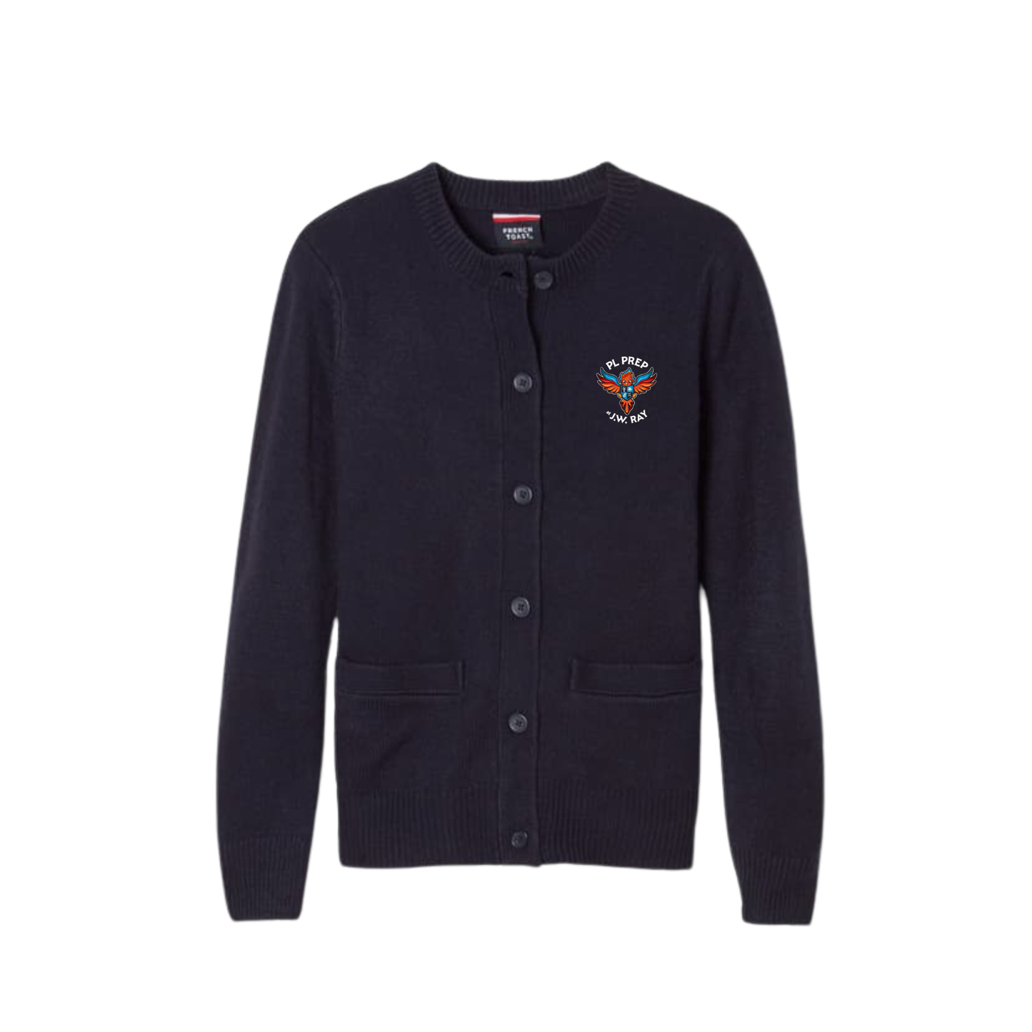 Girls Long Sleeve Crewneck Cardigan-PLP