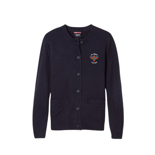 Girls Long Sleeve Crewneck Cardigan-PLP