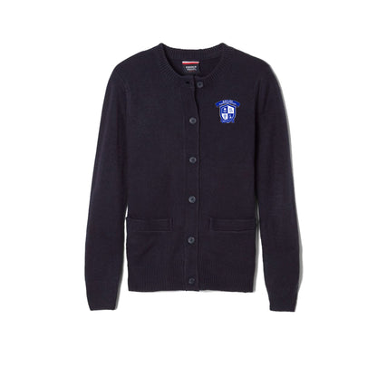 Girls Long Sleeve Crewneck Cardigan-BES