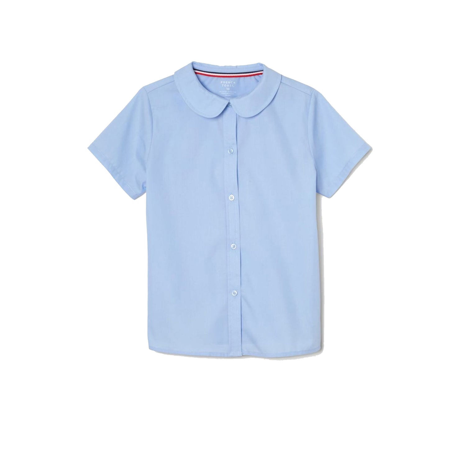 Girls Short Sleeve Modern Peter Pan Collar Blouse_BES