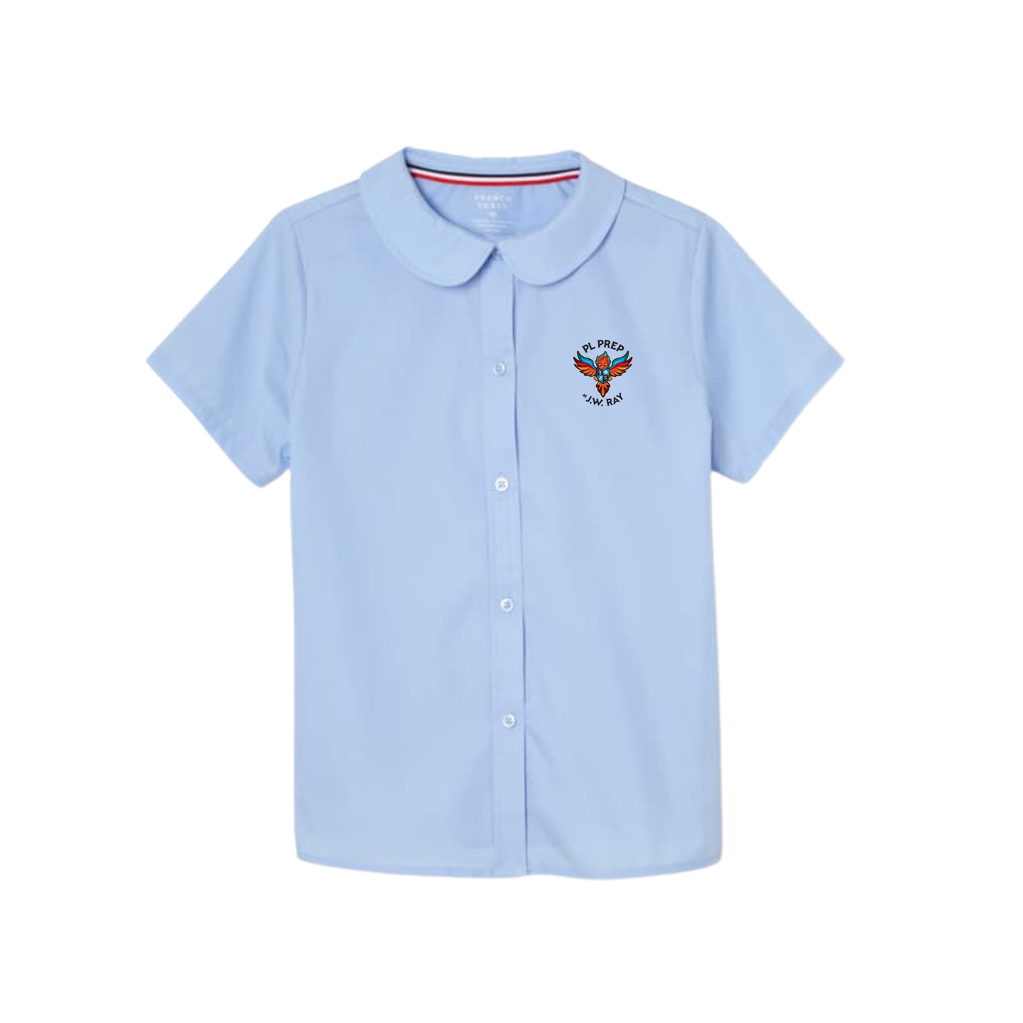Girls Short Sleeve Peter Pan Collar Blouse-PLP