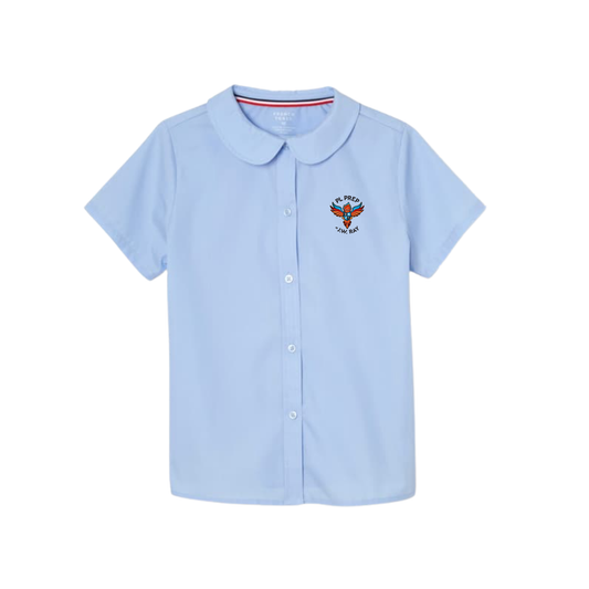 Girls Short Sleeve Peter Pan Collar Blouse-PLP