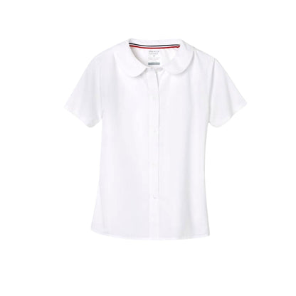 Girls Short Sleeve Modern Peter Pan Collar Blouse_BES