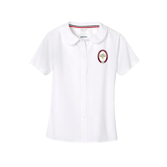 Girls Short Sleeve Peter Pan Collar Blouse-HCS