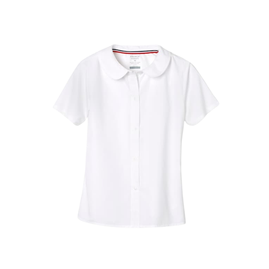 Girls Short Sleeve Peter Pan Collar Blouse-MAO
