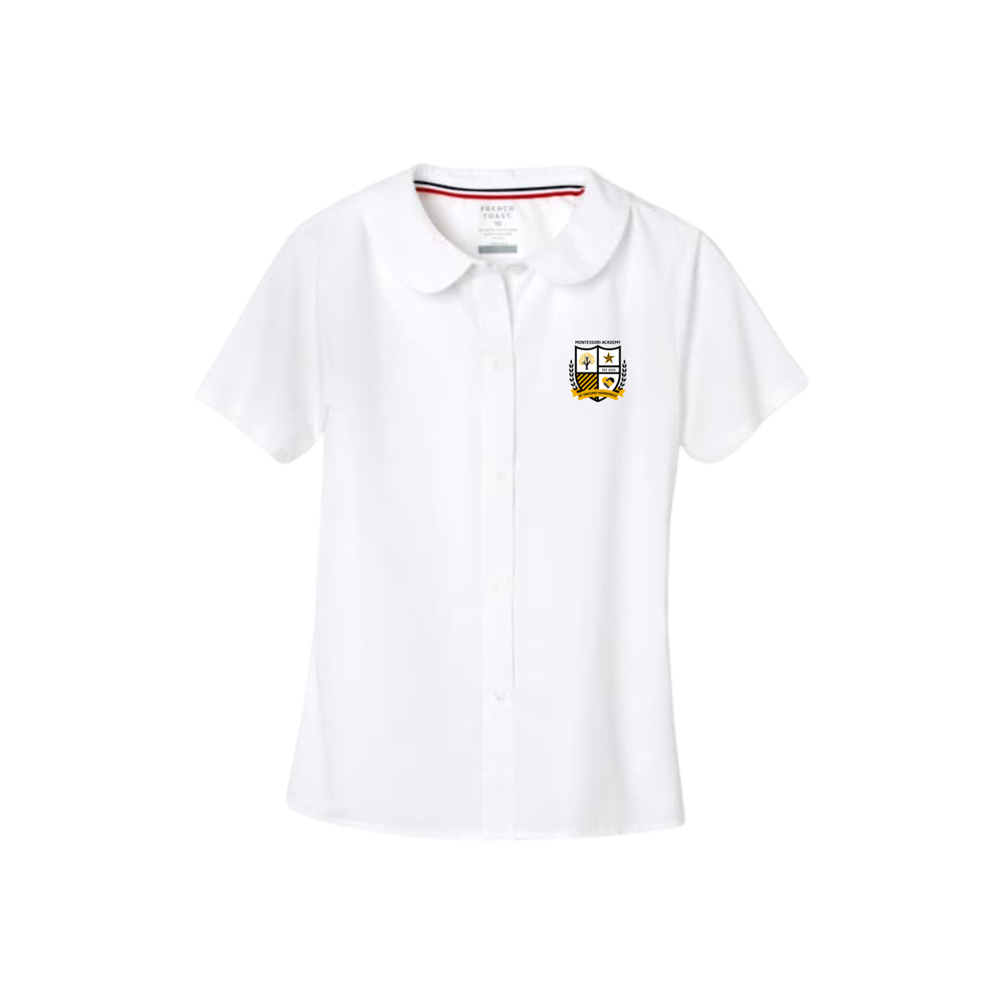 Girls Short Sleeve Peter Pan Collar Blouse-MAO