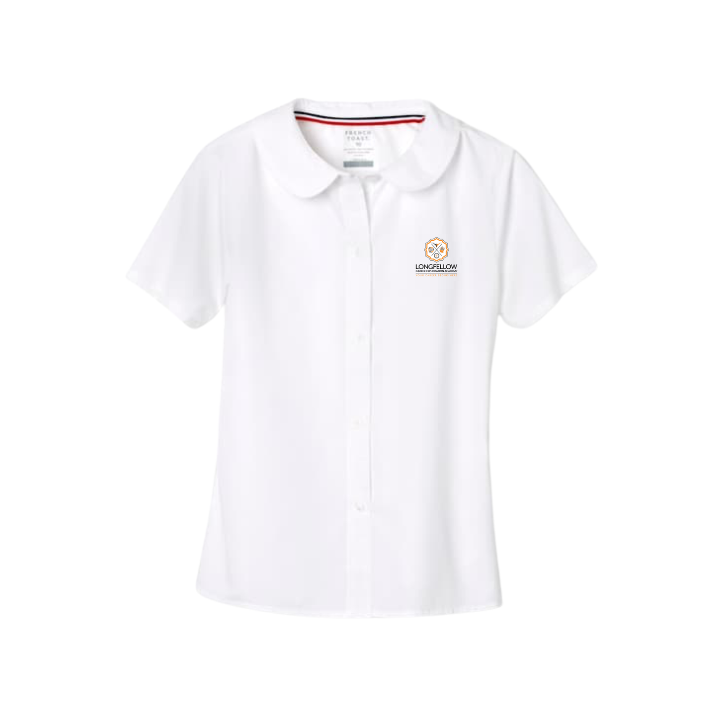 Girls Short Sleeve Peter Pan Collar Blouse-HWL