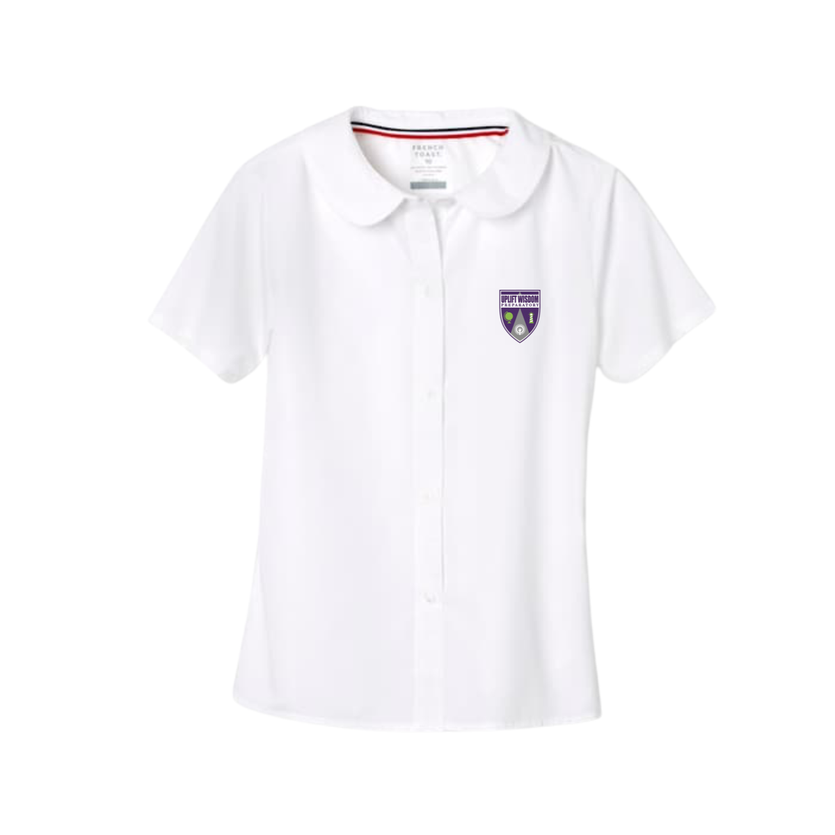 Girls Short Sleeve Peter Pan Collar Blouse-UWP