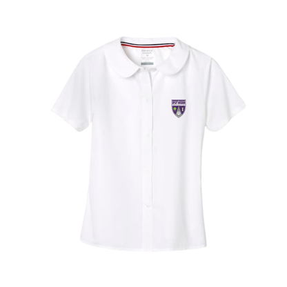 Girls Short Sleeve Peter Pan Collar Blouse-UWP