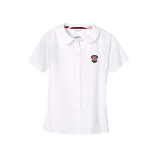 Girls Short Sleeve Peter Pan Collar Blouse-MTT