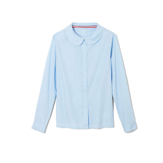 Girls Long Sleeve Modern Peter Pan Collar Blouse-OKE