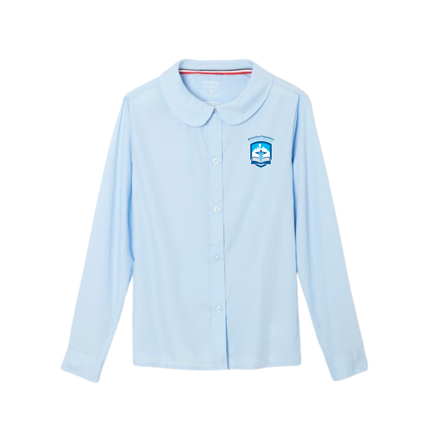 Girls Long Sleeve Peter Pan Collar Blouse-BIO