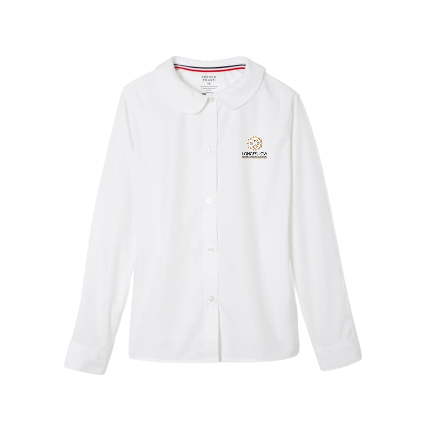 Girls Long Sleeve Peter Pan Collar Blouse-HWL