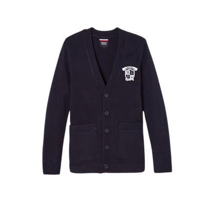 Boys V-Neck Cardigan Sweater Navy-BES