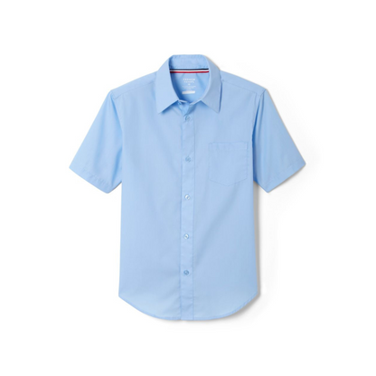 Boys Light Blue Short Sleeve Classic Dress Shirt