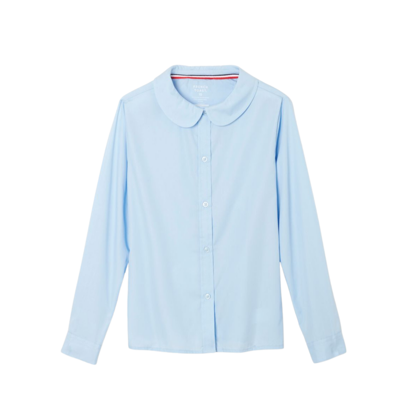 Girls Long Sleeve Modern Peter Pan Collar Blouse