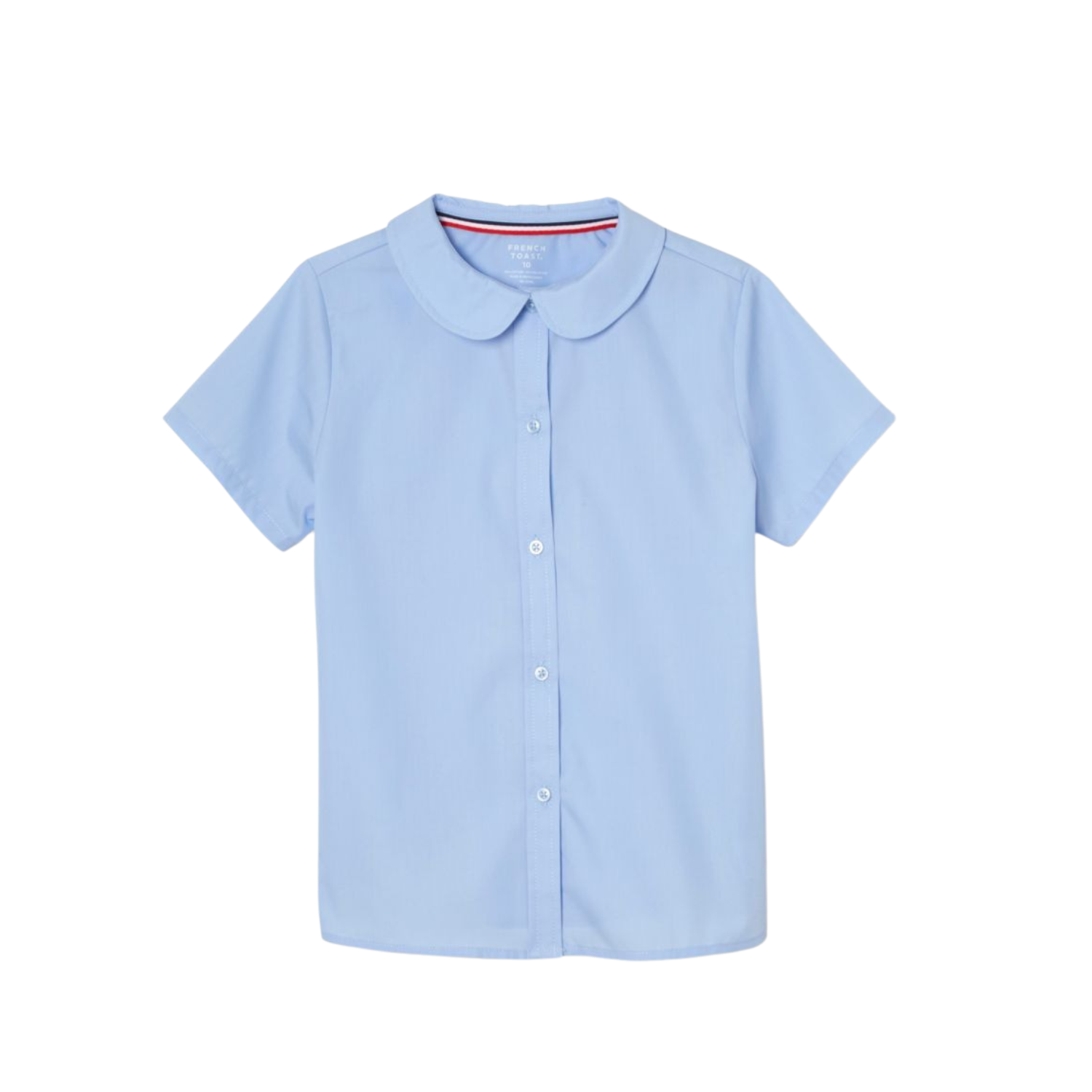 Girls Short Sleeve Modern Peter Pan Collar Blouse