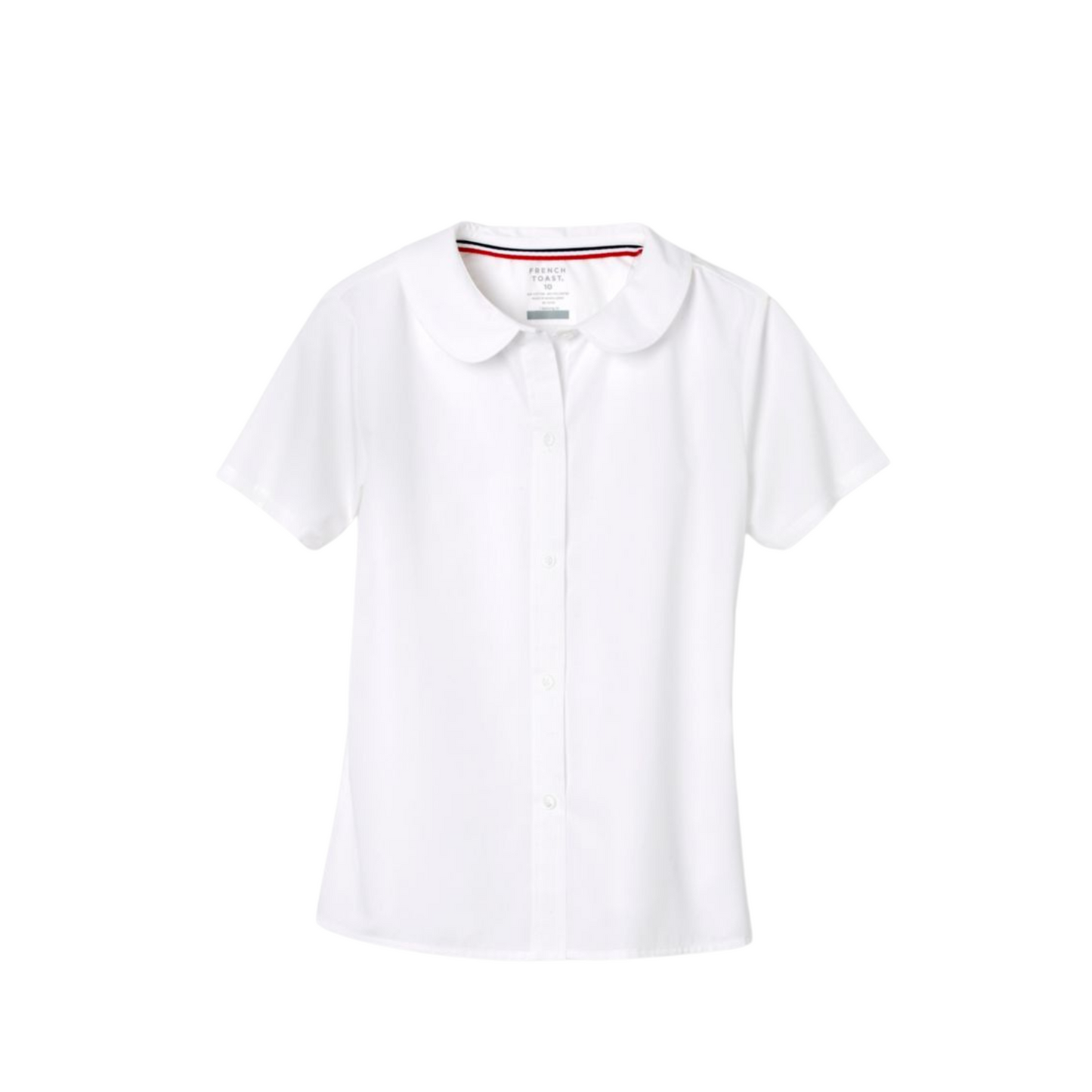 Girls Short Sleeve Modern Peter Pan Collar Blouse