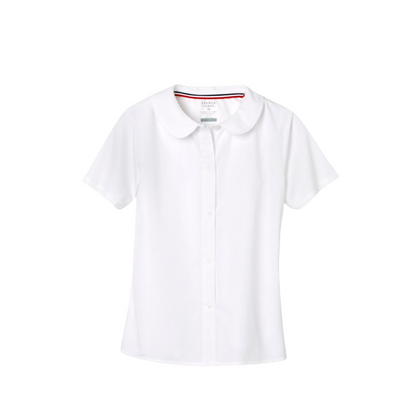Girls Short Sleeve Modern Peter Pan Collar Blouse