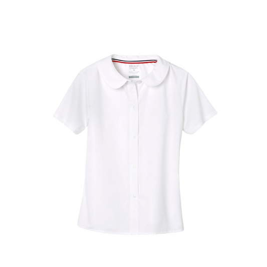 Girls Short Sleeve Peter Pan Collar Blouse-PK-4TH-WDC