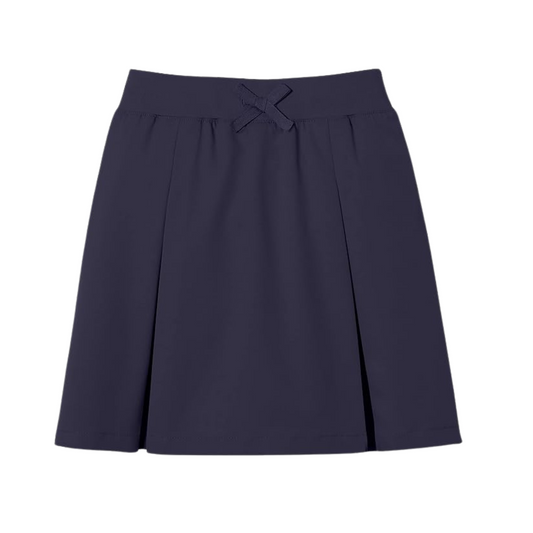 Girls Pull-On Kick Pleat Scooter-Navy