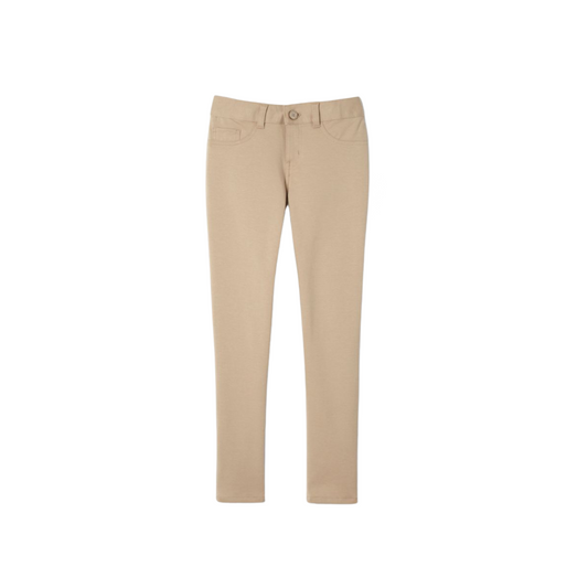 Girls Skinny 5 Pocket Knit Pant Khaki