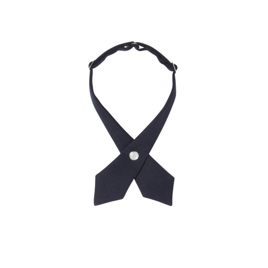 Girls Solid Cross Tie-Navy