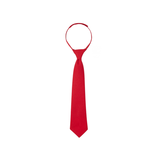 Boys Solid Velcro Tie-Red