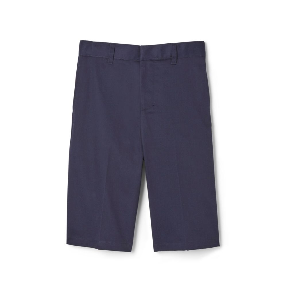 B Adj. Waist Twill Flat Front Shorts