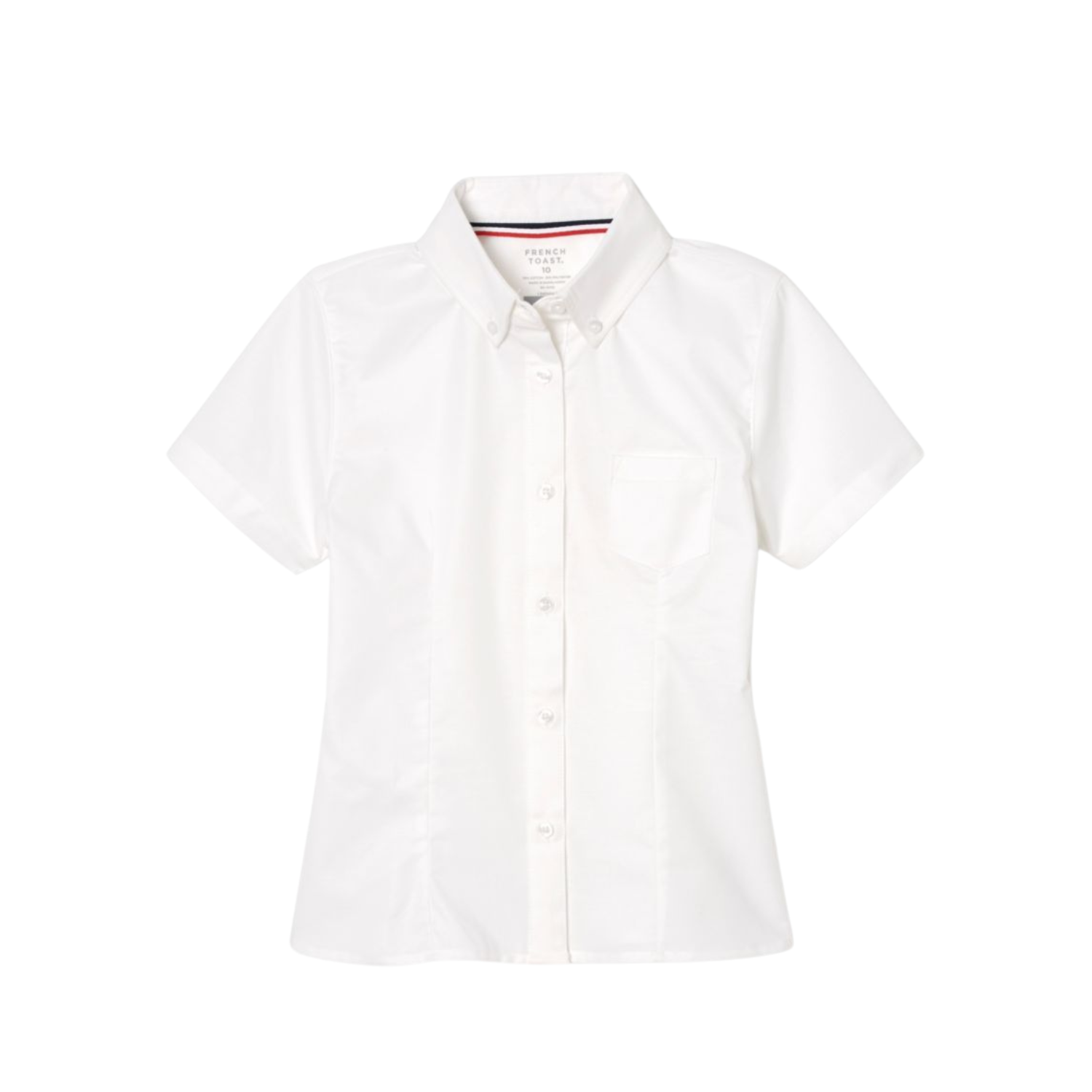 Girls White Short Sleeve Oxford
